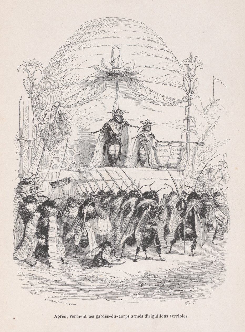 Depois, entrou o corpo de guardas armados com terríveis ferroadas de Cenas do P..., ca. 1837-47. de Andrew Best Leloir