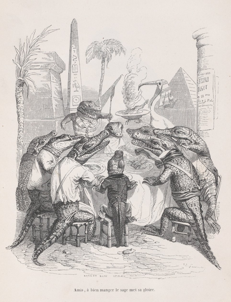 Amigos, o sábio coloca sua glória em comer bem de Cenas do Privado ..., ca. 1837-47. de Andrew Best Leloir