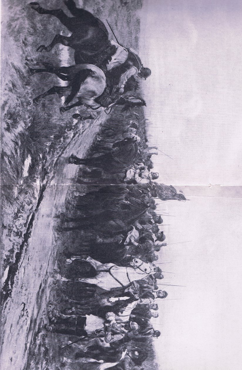 Cromwell em Dunbar, 3 de setembro de 1650, ilustração das Batalhas Britânicas na Terra e no Mar, 1915 de Andrew Carrick Gow