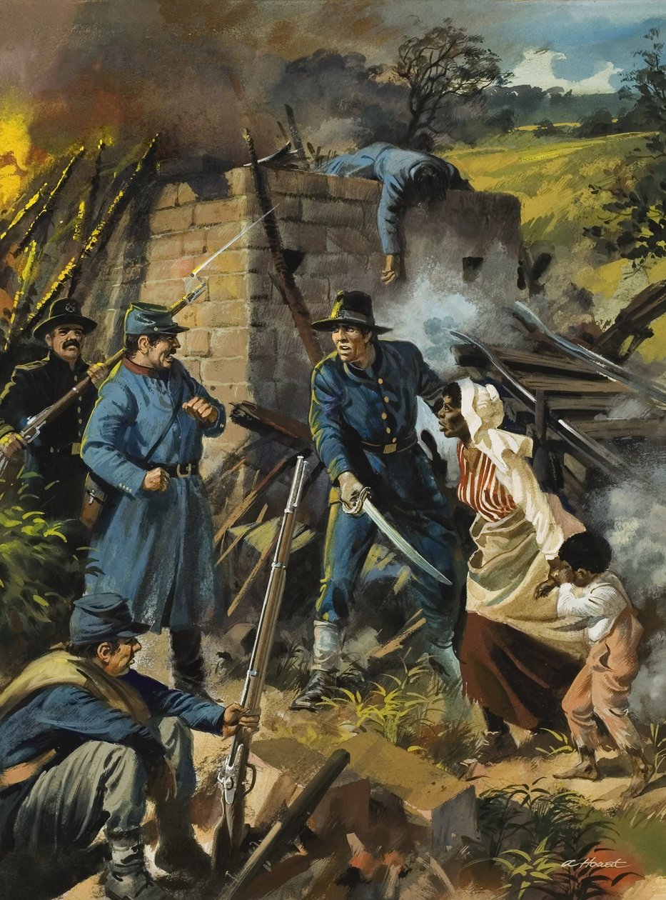 John Brown, em 30 de agosto de 1856, interceptando um grupo de homens pró-escravatura (guache sobre papel) de Andrew Howat