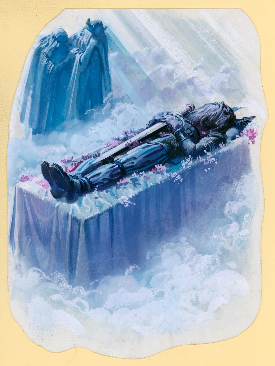 Cena de Beowulf (guache sobre papel) de Andrew Howat