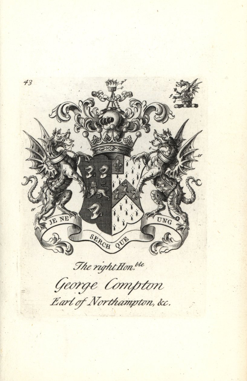 Brasão e brasão do honorável George Compton, 6º Conde de Northampton de Andrew Johnston