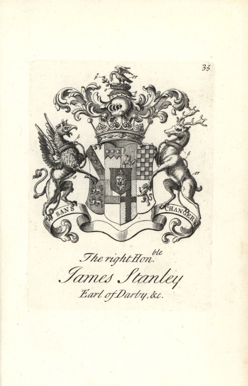 Brasão e brasão do honorável James Stanley de Andrew Johnston