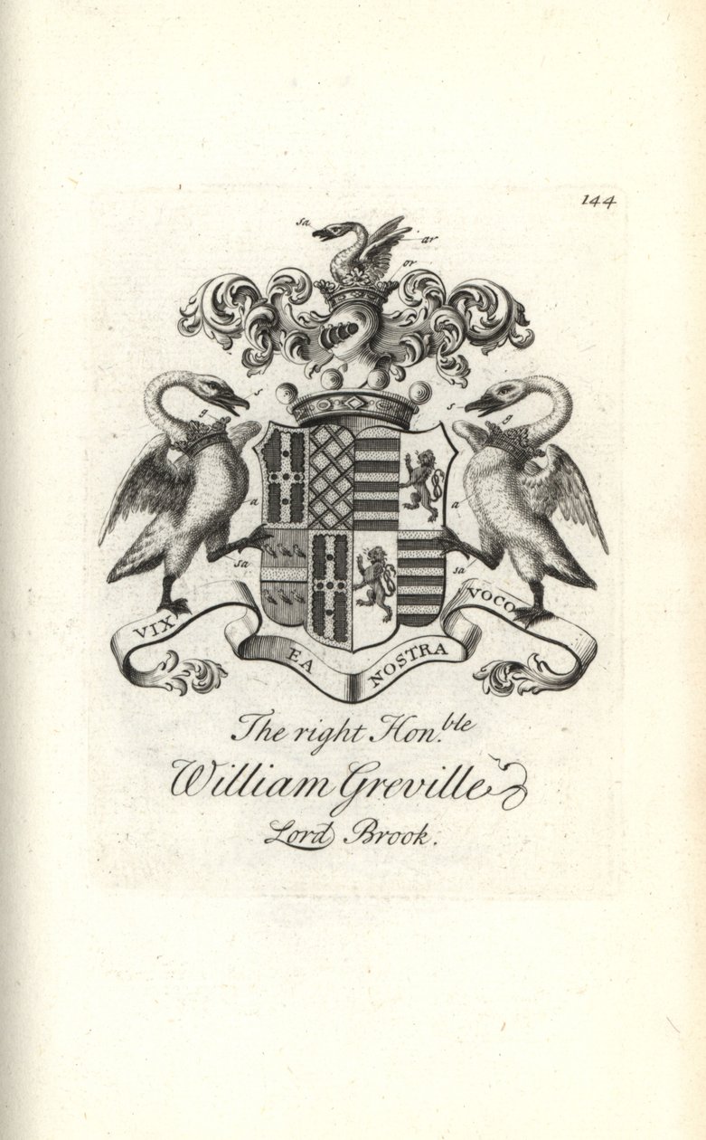 Brasão e brasão do honorável William Greville, 7º Barão Brooke de Andrew Johnston