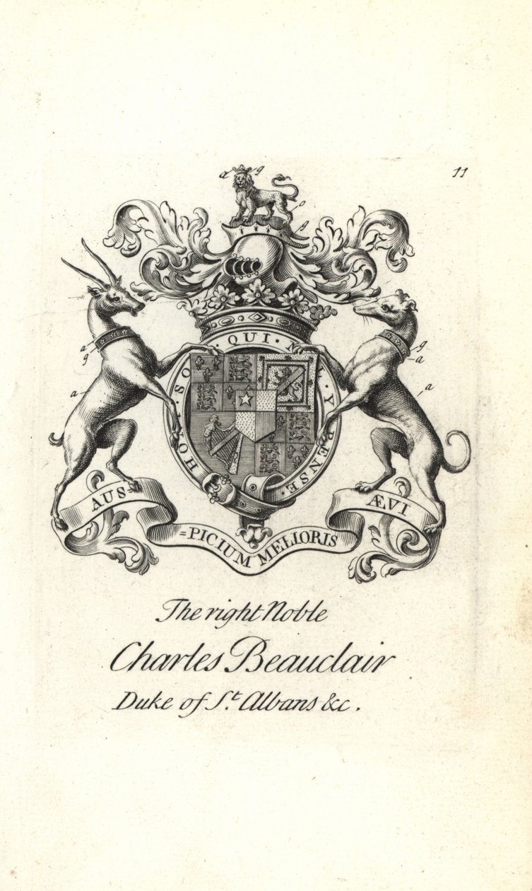 Brasão e brasão do nobre e direito Charles Beauclerk de Andrew Johnston