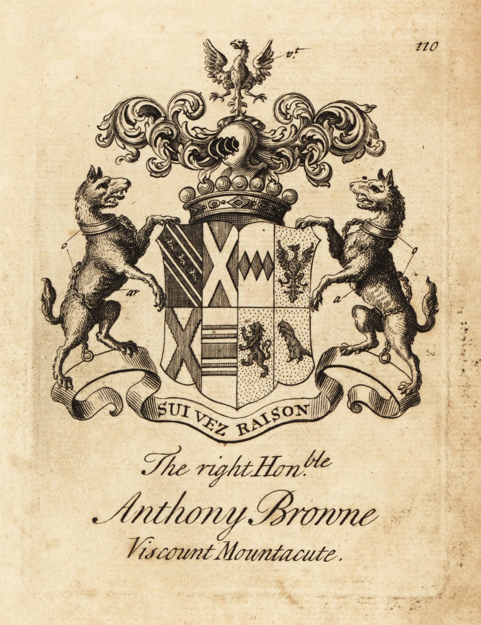 Brasão de armas do Honorável Honorável Anthony Browne, Visconde Mountacute ou Visconde Montagu de Andrew Johnston