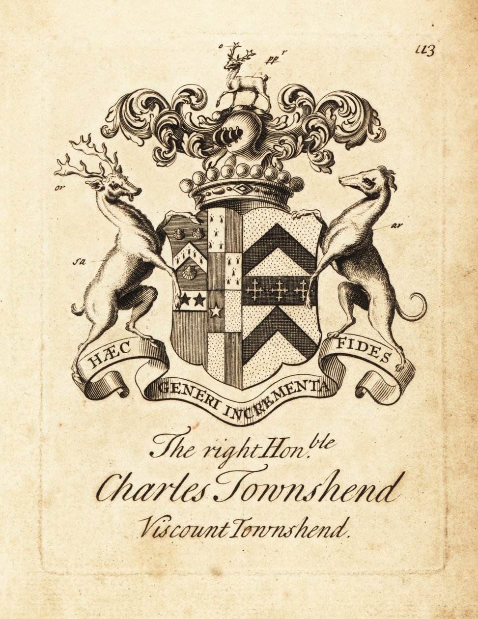 Brasão de armas do Honorável Charles Townshend, 2° Visconde Townshend de Andrew Johnston