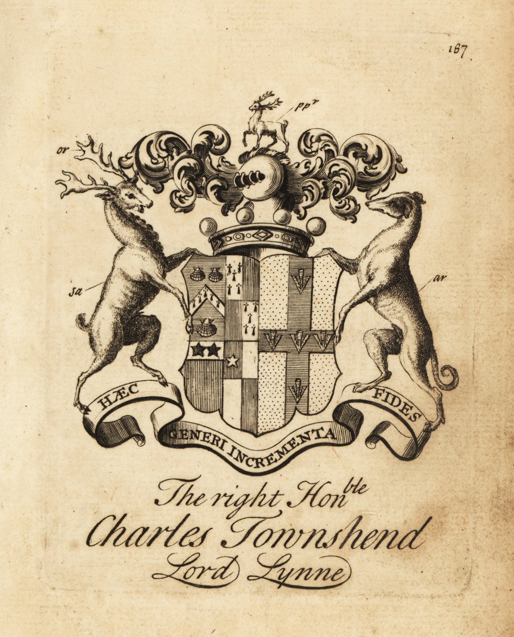 Brasão do Honorável Charles Townshend, Lord Lynne, 3rd Viscount Townshend de Andrew Johnston