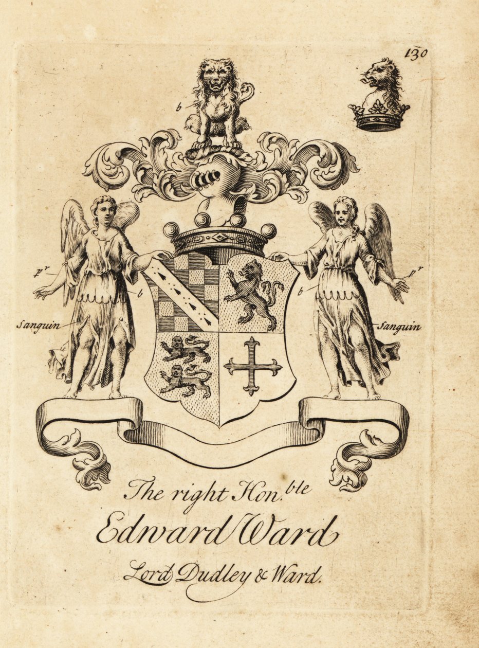 Escudo de armas do honorável Edward Ward, 9º Barão Dudley, 4º Barão Ward de Andrew Johnston