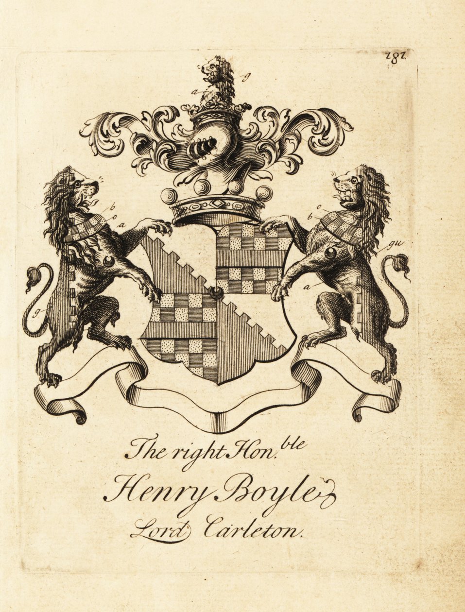 Brasão do Honorável Henry Boyle, Lorde Carleton de Andrew Johnston
