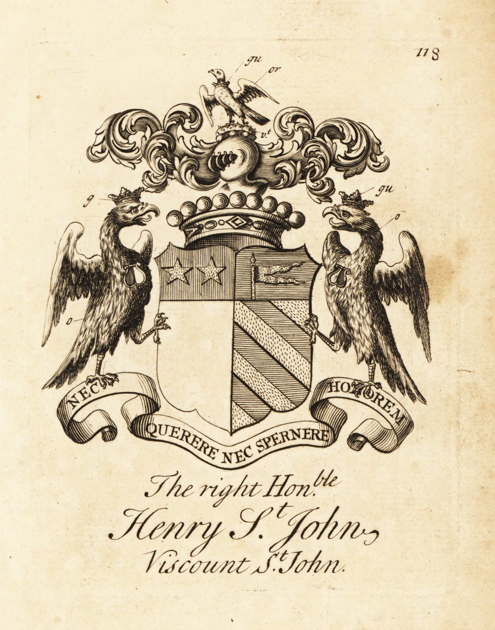 Brasão da direita Honorável Henry St de Andrew Johnston