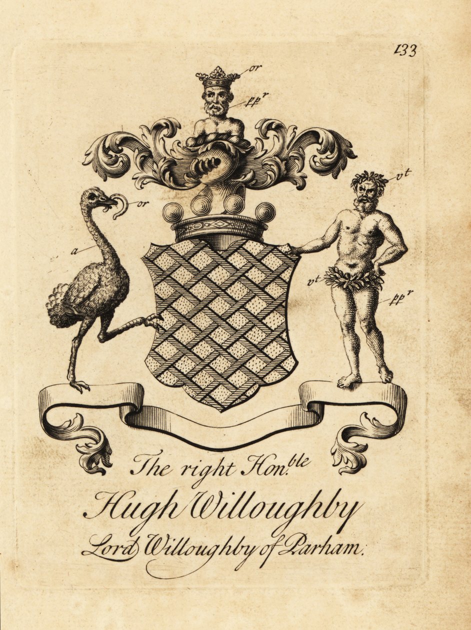 Brasão de armas do honorável Hugh Willoughby, Lorde Willoughby de Parham de Andrew Johnston