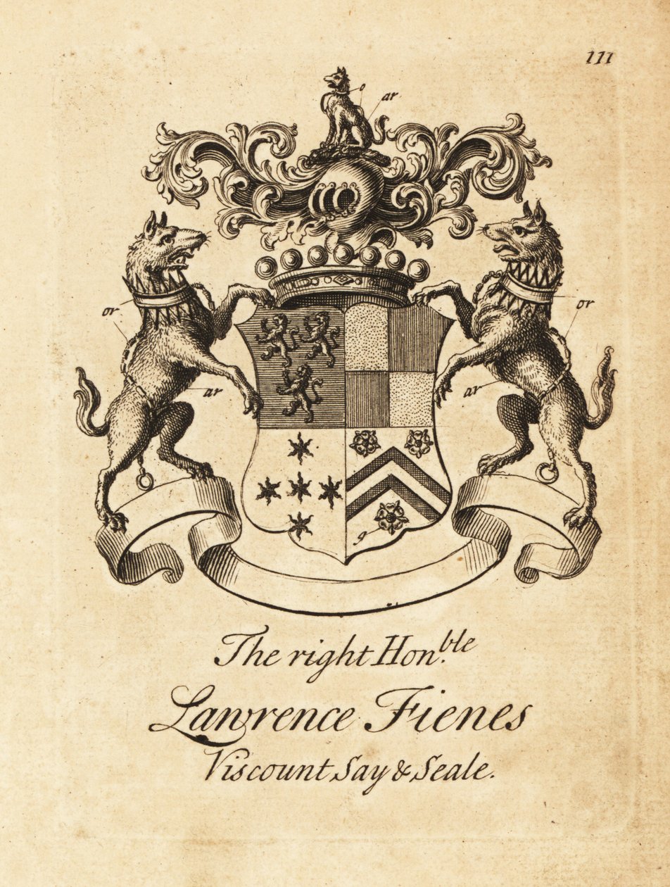 Brasão do Honorável Lawrence Fienes, 5° Visconde Saye e Sele (1690-1742) de Andrew Johnston