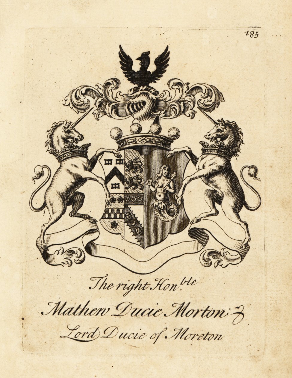 Brasão do Honorável Mathew Ducie Morton, Lord Ducie of Moreton de Andrew Johnston