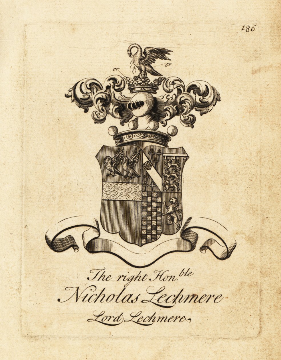 Brasão de armas do honorável Nicholas Lechmere, Lord Lechmere de Andrew Johnston