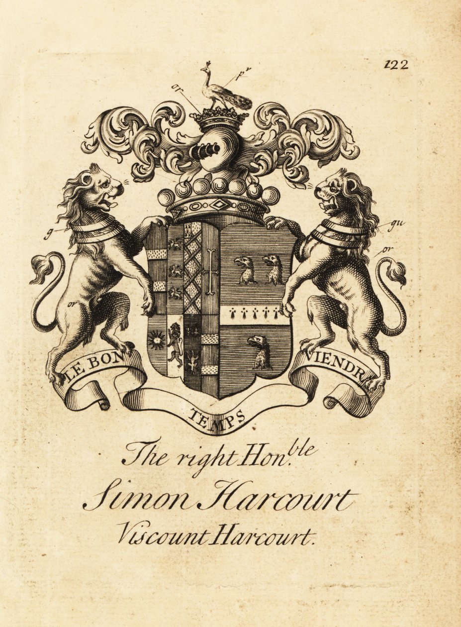 Escudo de armas do ilustre Simon Harcourt de Andrew Johnston