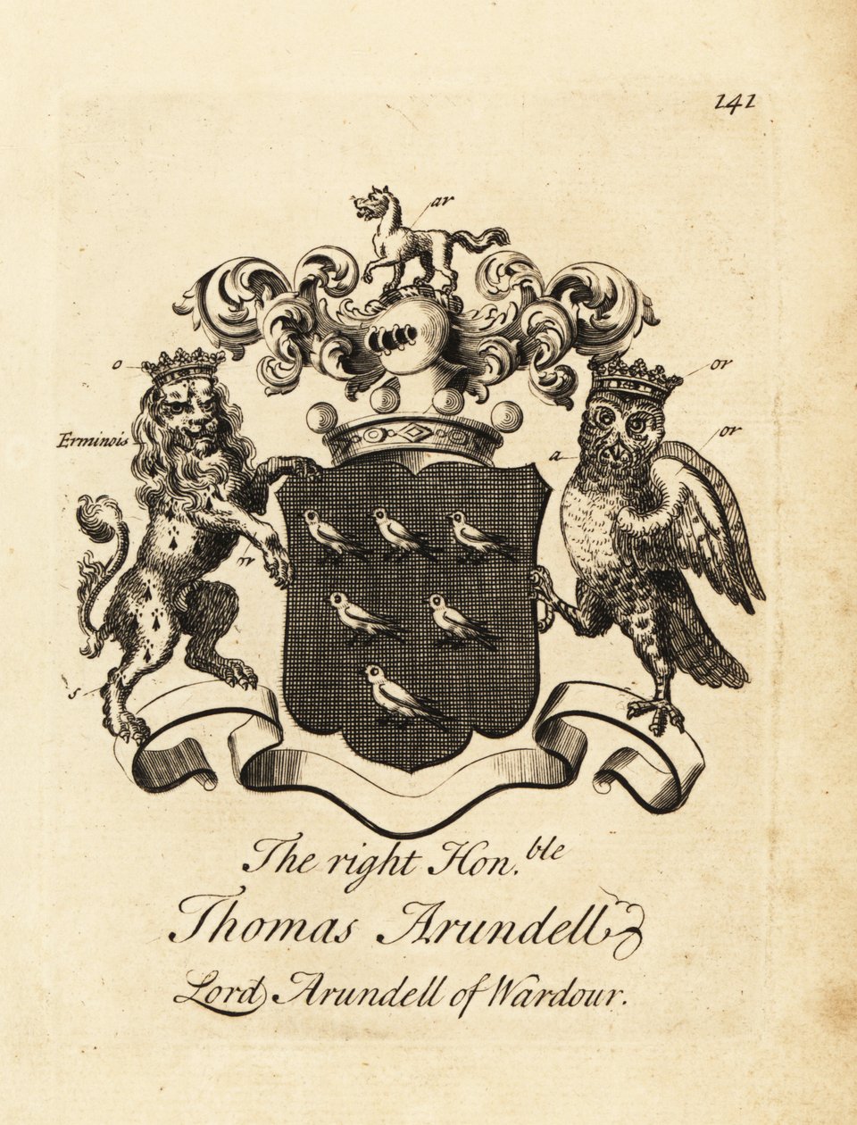 Brasão do Honorável Thomas Arundell, Lorde Arundell de Wardour, 7º Barão Arundell de Wardour de Andrew Johnston