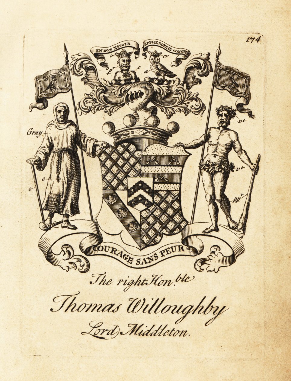 Brasão do Honorável Thomas Willoughby, Lord Middleton de Andrew Johnston