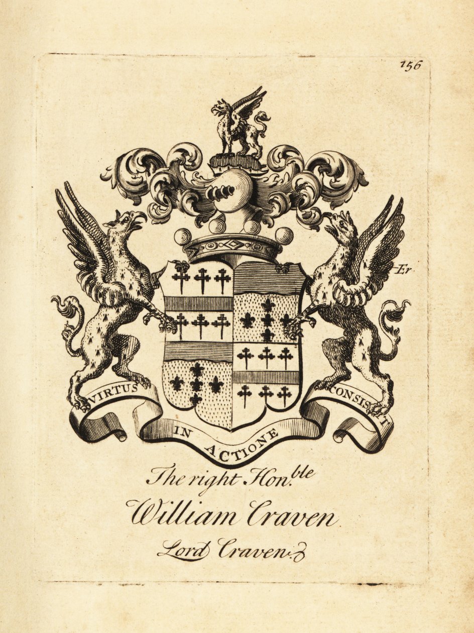 Brasão do Honorável William Craven, Lord Craven, 3º Barão Craven (1700-1739) de Andrew Johnston