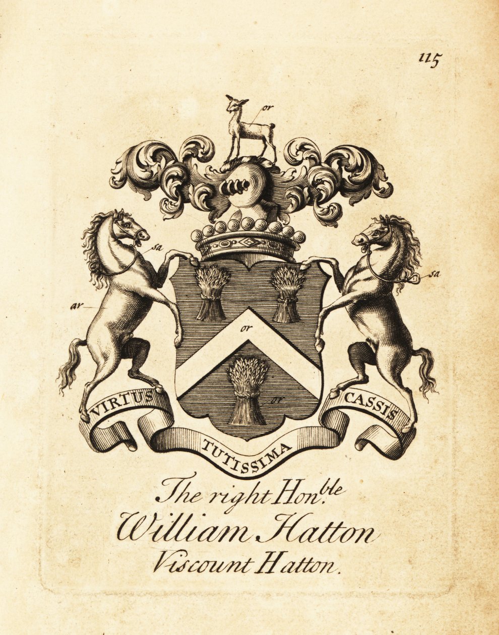 Escudo de armas do ilustre William Hatton de Andrew Johnston