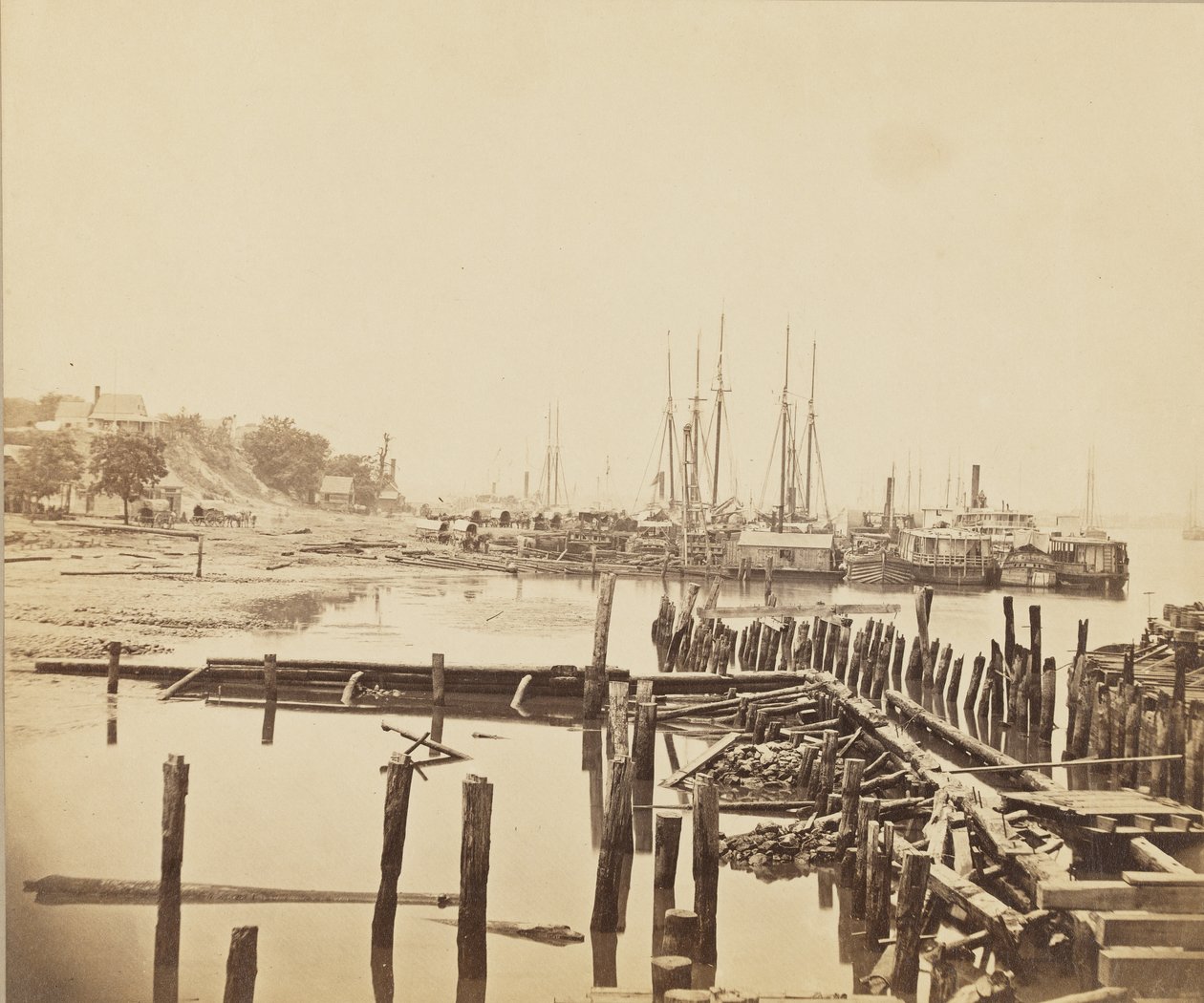 City Point, Virgínia, c.1861-1865 (impressão de albume) de Andrew Joseph Russell