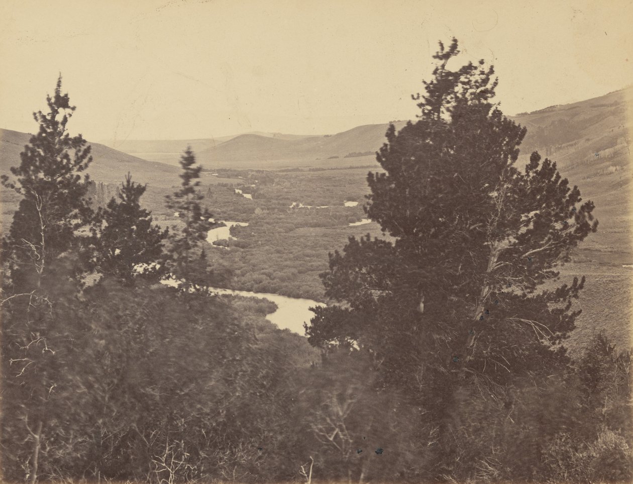 Placa 14. Vale do Grande Laramie, a partir das montanhas, 1869 (foto) de Andrew Joseph Russell