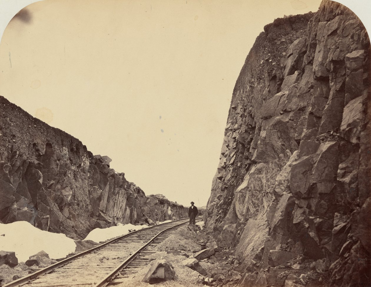 Placa 1. Corte de Carmichael, Cânion de Granito, 1869 (foto) de Andrew Joseph Russell