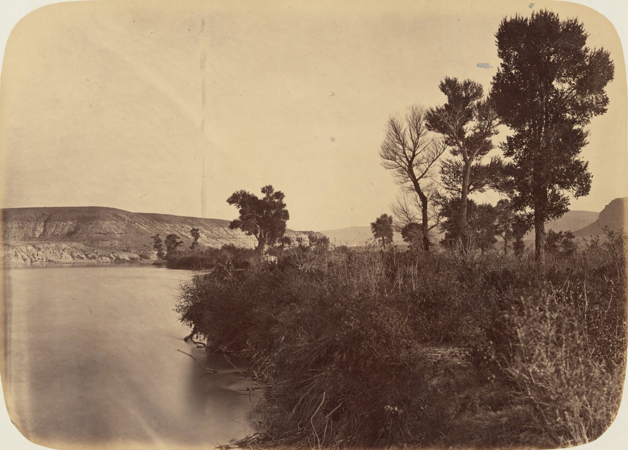 Placa 25. Vale do Rio Verde, olhando para baixo do rio, 1869 (foto) de Andrew Joseph Russell