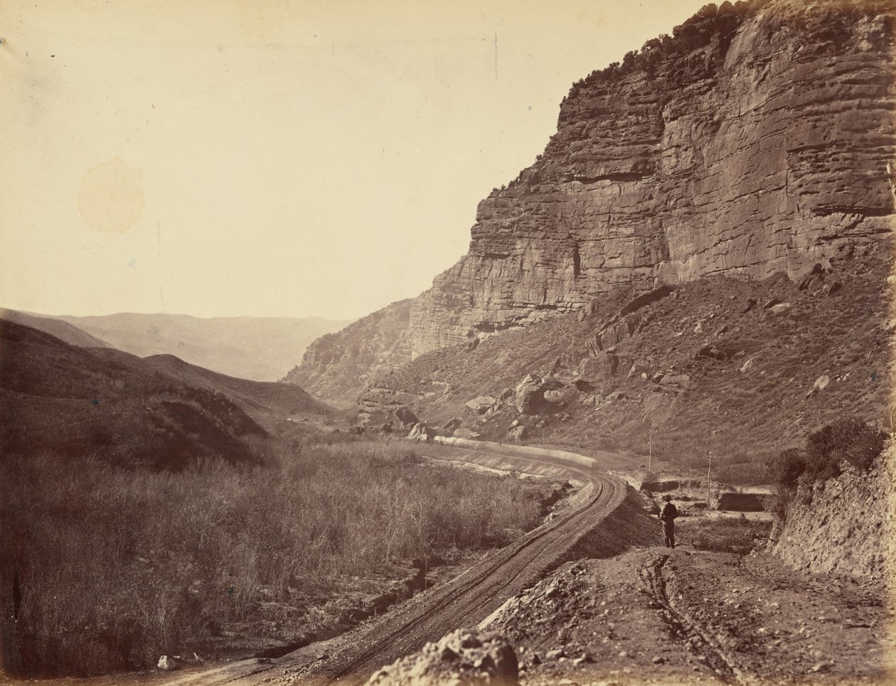 Placa 30. Vista do Cânion do Eco, a partir do Rochedo da Morte, 1869 (foto) de Andrew Joseph Russell