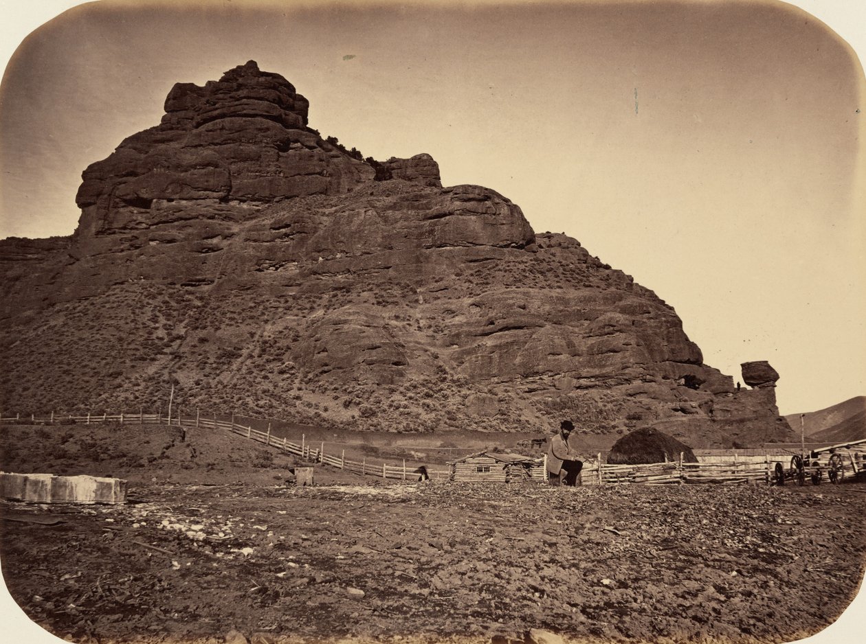 Placa 34. Pedra da Sentinela, Vale Weber, 1869 (foto) de Andrew Joseph Russell