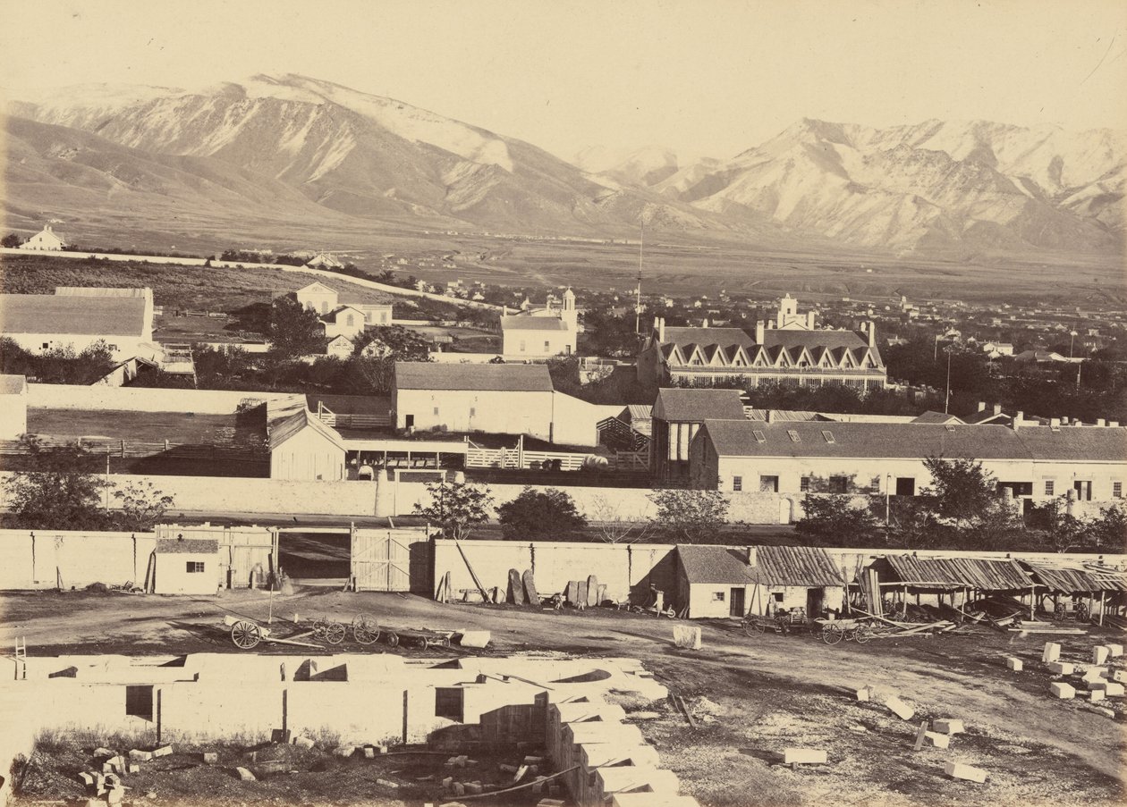 Placa 45. Salt Lake City, vista do topo do Tabernáculo, 1869 (foto) de Andrew Joseph Russell