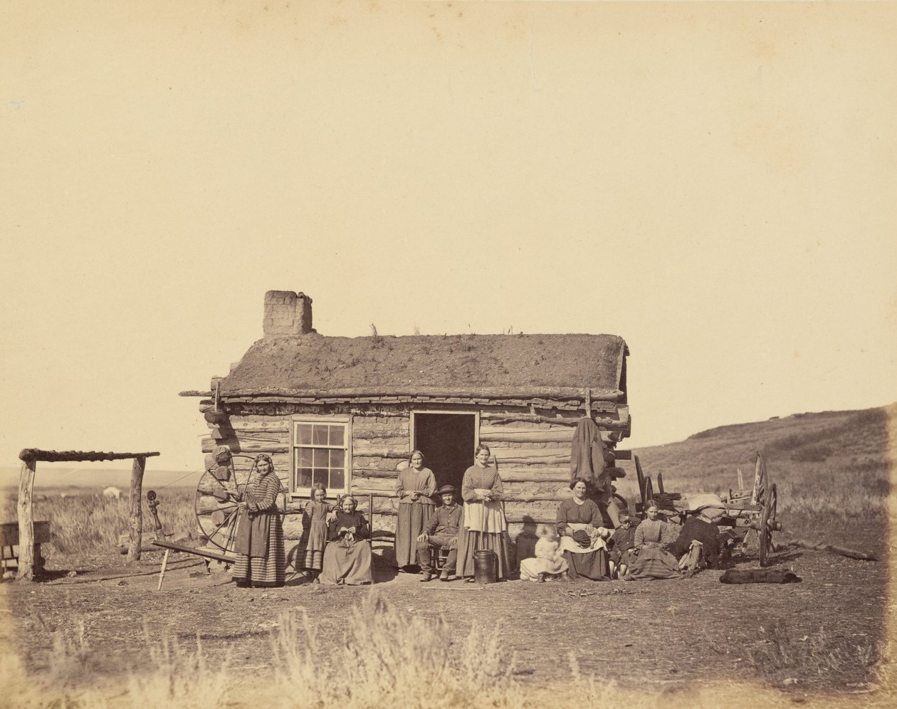 Placa 48. Família Mórmon, Vale do Grande Lago Salgado, 1869 (foto) de Andrew Joseph Russell