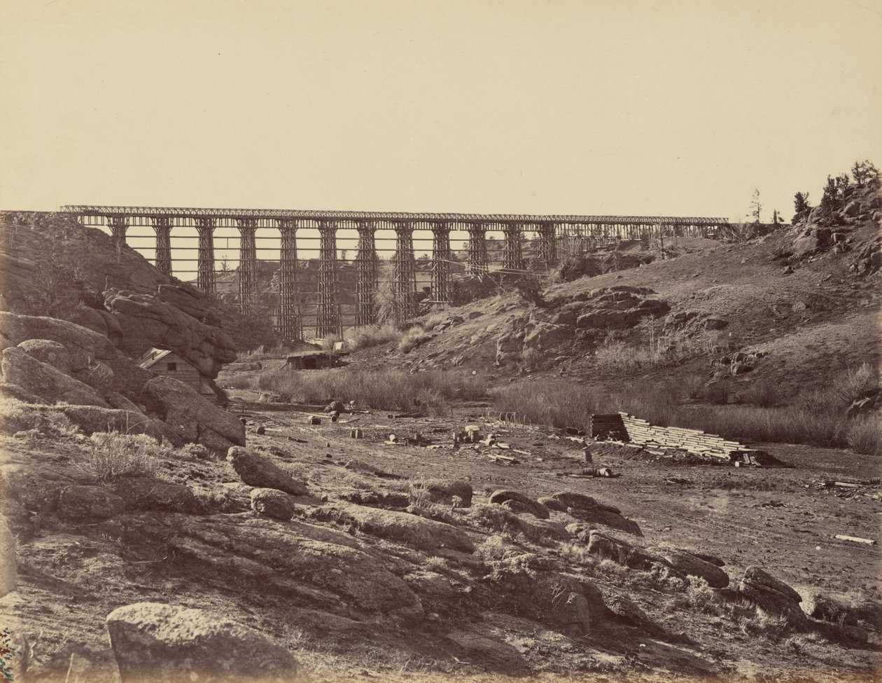 Placa 7. Ponte de Dale Creek, vista geral, 1869 (foto) de Andrew Joseph Russell