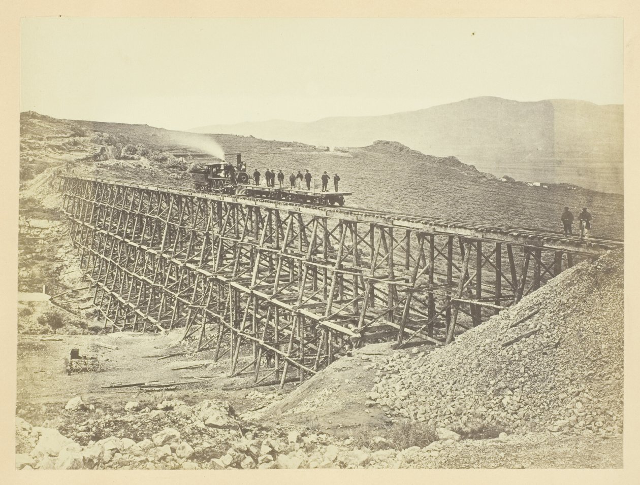 Trestle Work, Promontory Point, Salt Lake Valley de Andrew Joseph Russell