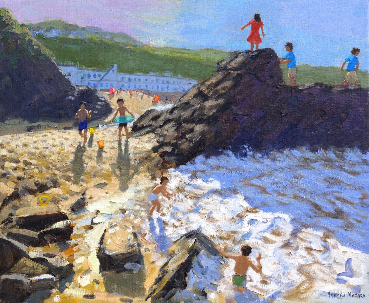 Escalando nas rochas, St Ives, de Andrew Macara