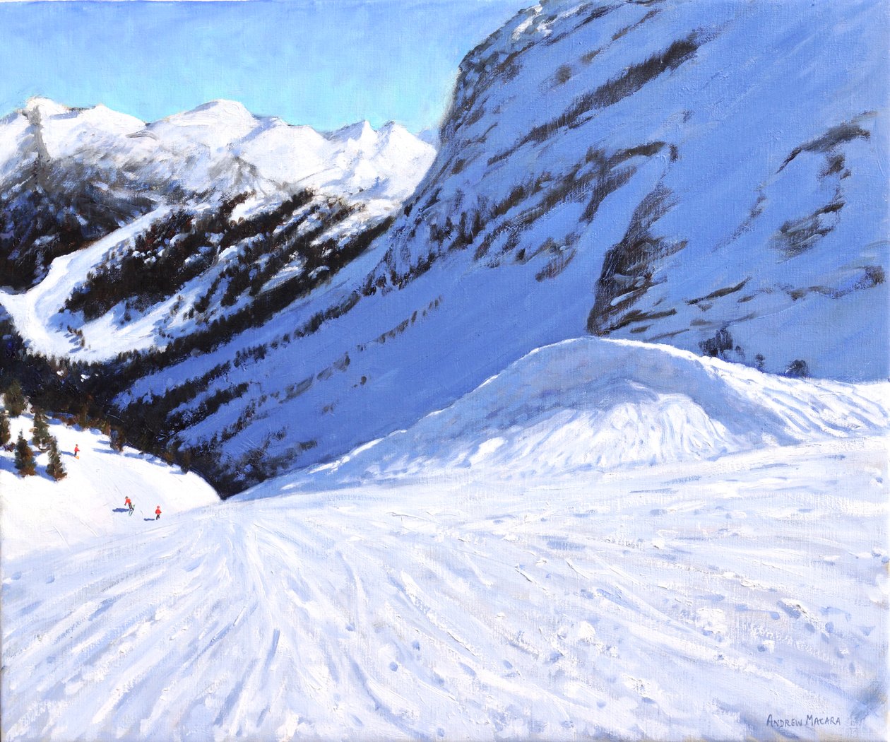 Para o vale, Courchevel, França, 2019,(óleo sobre tela) de Andrew Macara