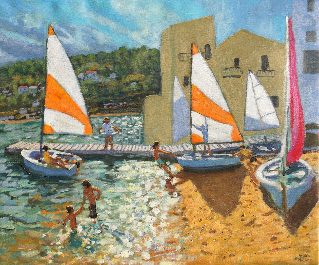 Barcos de lançamento, Calella de Palafrugell, Espanha, de Andrew Macara