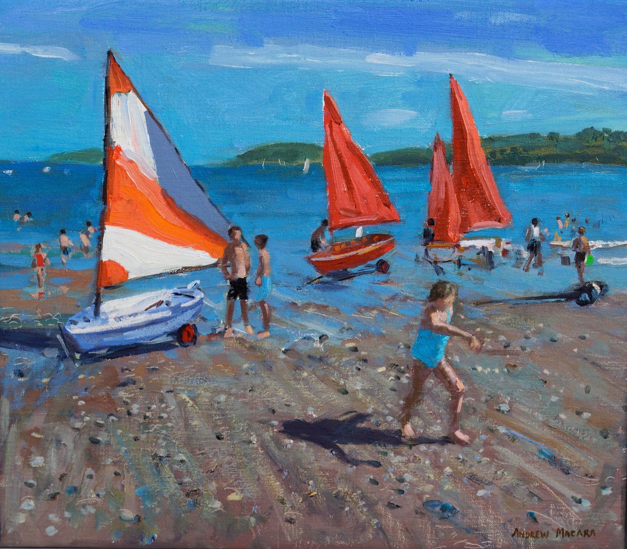 Velas vermelhas e brancas, Abersoch de Andrew Macara