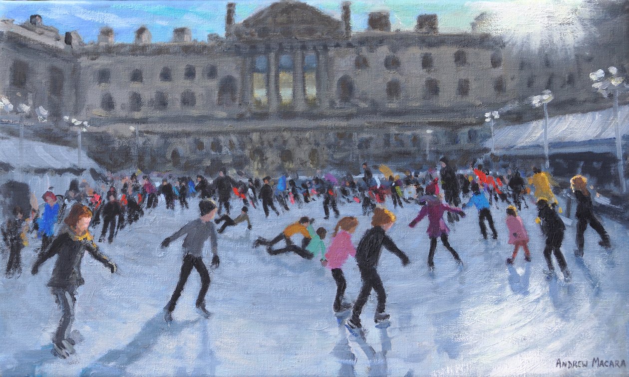 Patinagem, meio-dia, Somerset House, 2013 (óleo sobre tela) de Andrew Macara