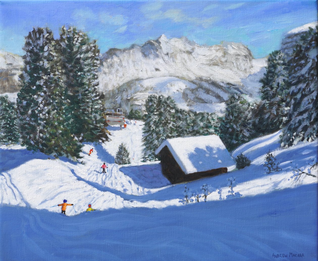 Chalé de esqui, Samoens, Grande Maciço, França, 2023 (óleo sobre tela) de Andrew Macara