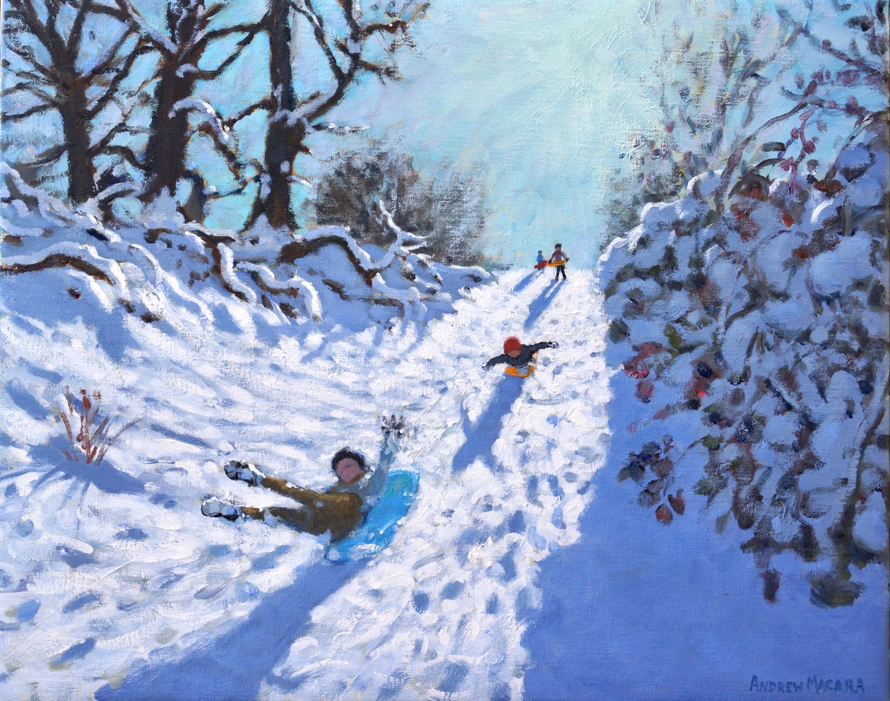Trenó, Calke Abbey, Ticknall, Derby, 2021 (óleo sobre tela) de Andrew Macara