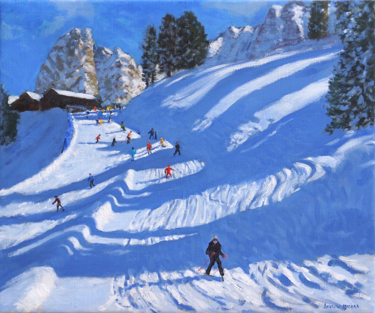 Sol e sombras, Kitzbuhel, Áustria, 2022 (óleo sobre tela) de Andrew Macara