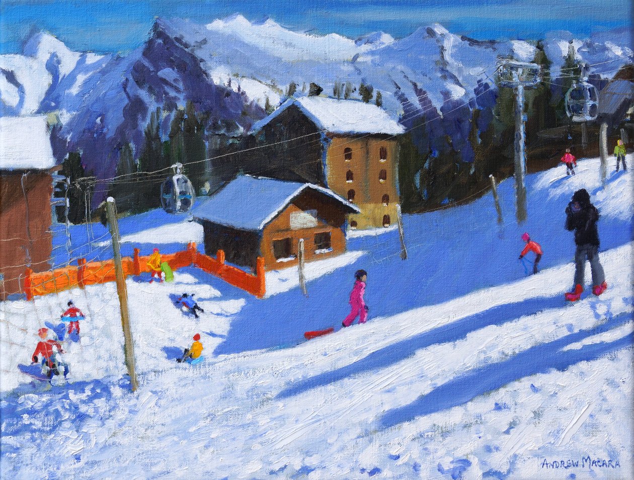 The Ice Rink, Samoens, França, 2022 (óleo sobre tela) de Andrew Macara