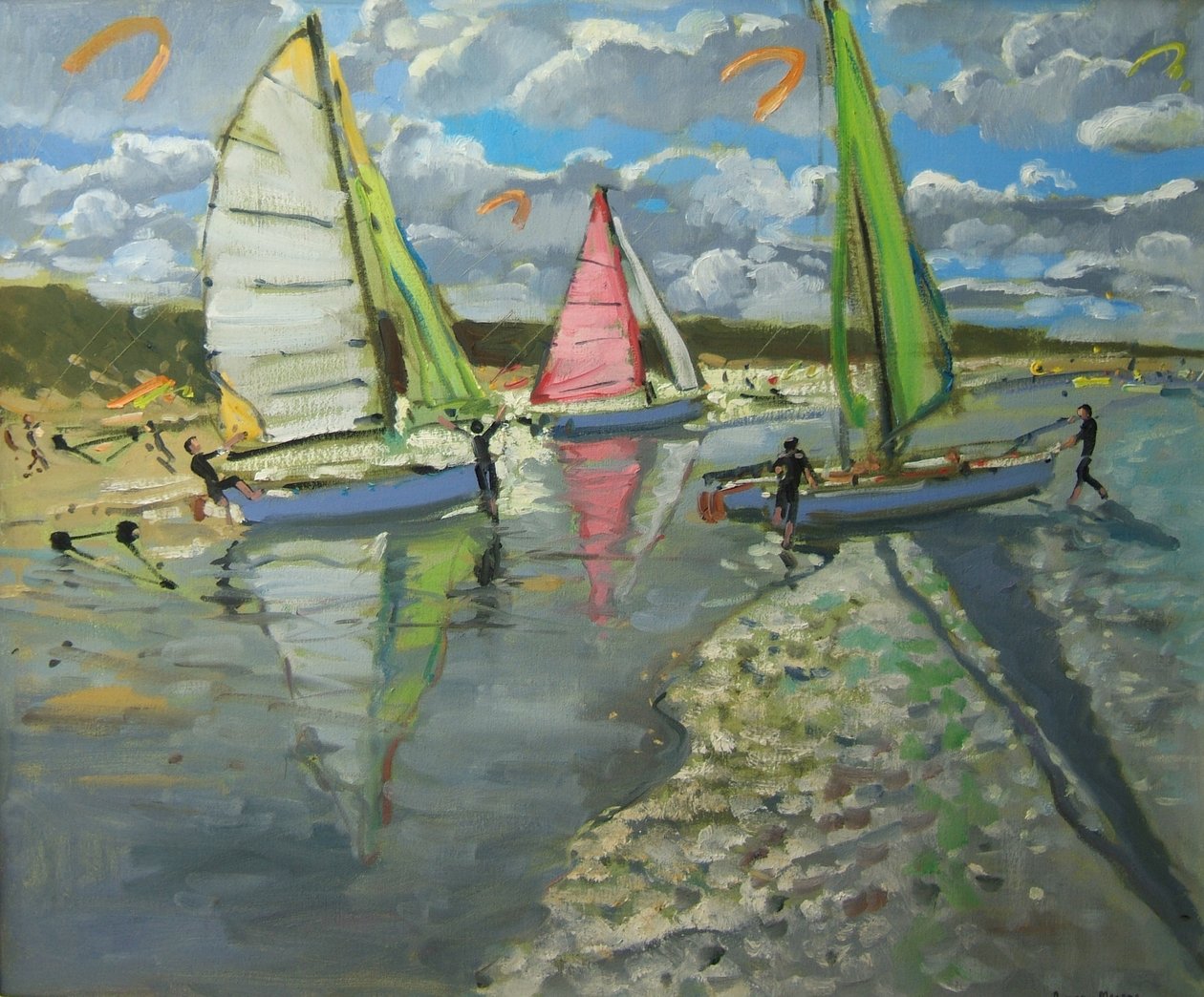 Três, veleiros, dunas bray, frança de Andrew Macara