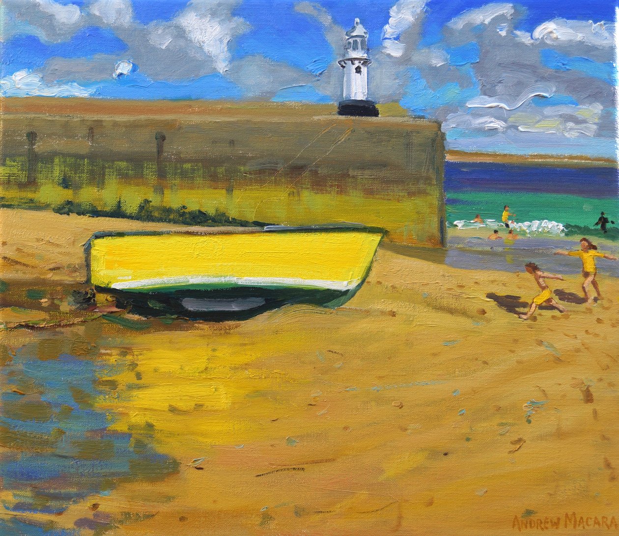 Barco amarelo, St Ives, 2017, de Andrew Macara