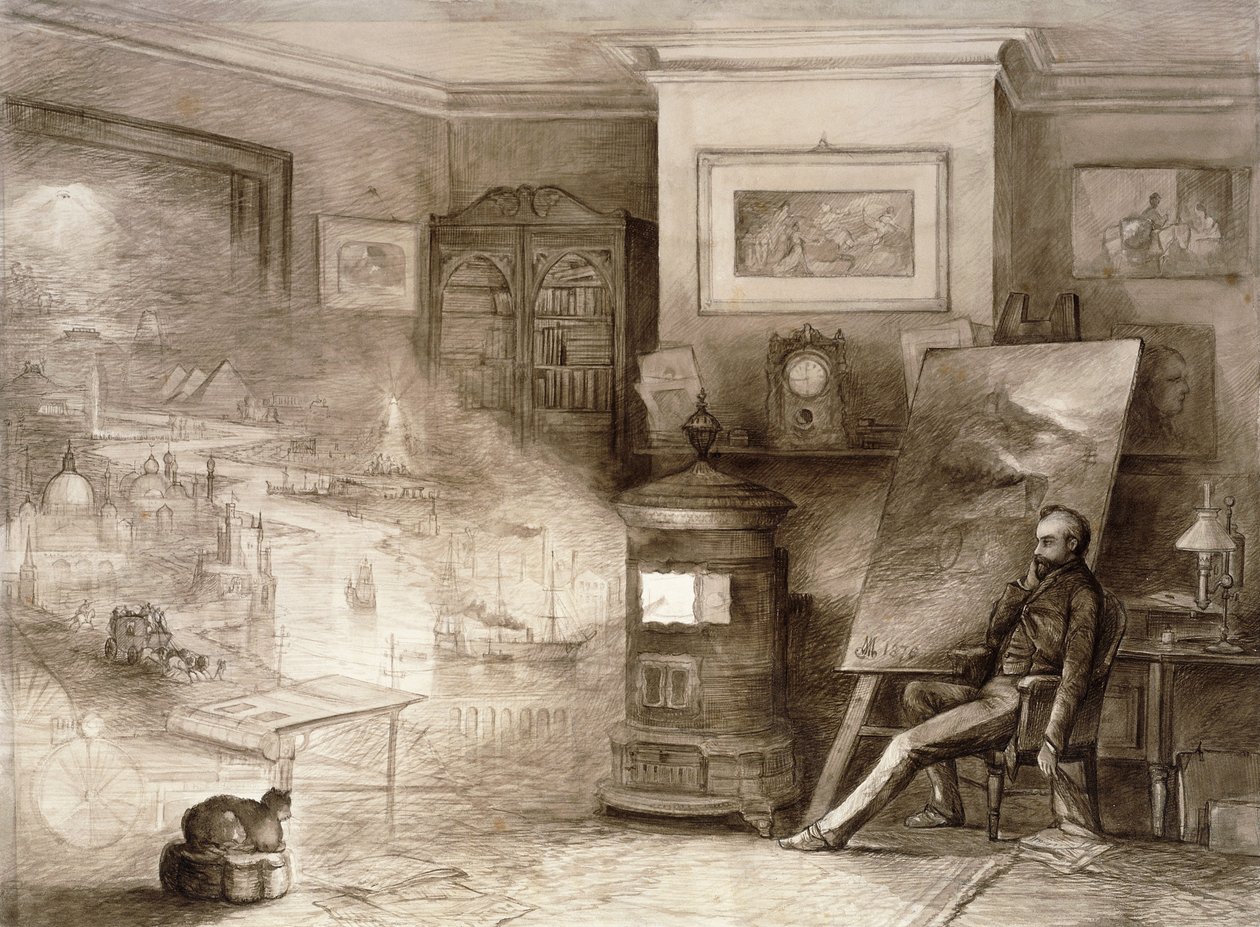 Reflexões da noite, a maré do tempo, 1876 de Andrew Melrose