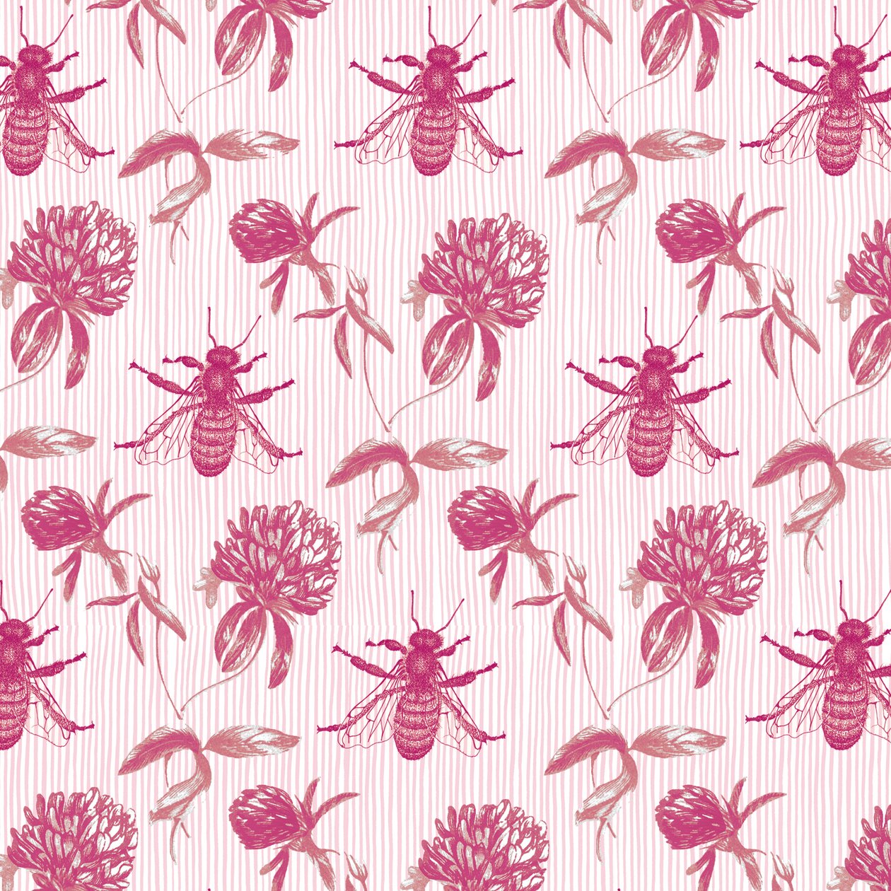 Clover and Honey Bee, 2017, tinta e digital de Andrew Watson
