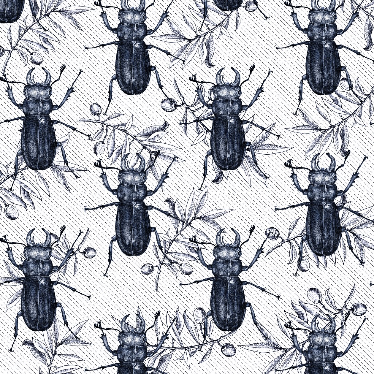Escaravelhos de Stag, 2017, Tinta de Andrew Watson