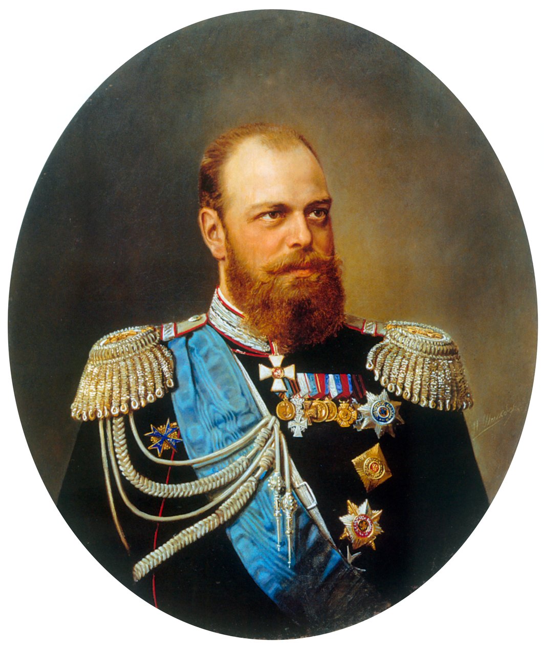 Retrato do imperador Alexandre III, 1845-1894, século XIX. de Andrey Nikolayevich Shilder