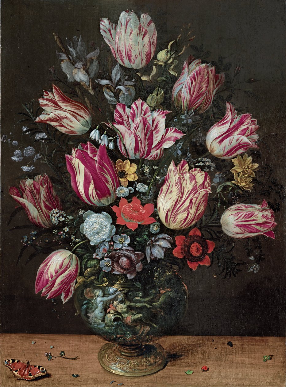 Vaso com tulipas de Frans Francken the Younger